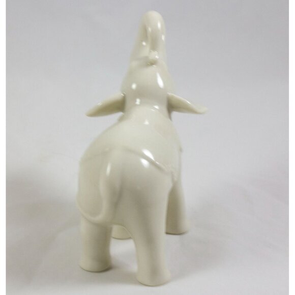 Lenox Classic Ivory Miniature Elephant Raised Trunk A Touch of Luck 24k Gold 3.5 - Picture 4 of 9